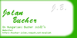 jolan bucher business card